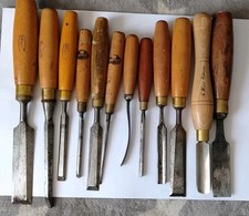 VINTAGE - MARPLES & OTHERS - CARVING TOOLS - X 12 - GOOD CONDITION FOR AGE  picture