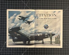 1950s Vintage Grumman Aircraft Print Ad - Military Jets Airplanes 1953 picture