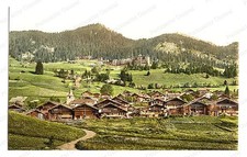 Leysin Switzerland Village View Standard Postcard COPY RPPC picture