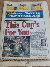 New York Newsday June 16 1994 Rangers Stanley Cup OJ Simpson late sports edition picture