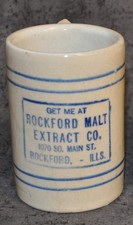 RARE RED WING ADVERTISING MUG ROCKFORD MALT EXTRACT CO IL ILLS ILLINOIS picture