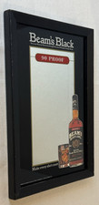 Vintage Jim Beam Bourbon Whiskey Mancave Mirror Sign Beam's Black Label picture