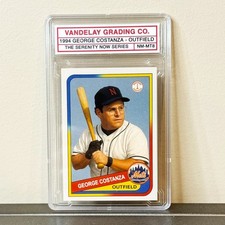 GEORGE COSTANZA SEINFELD SLABBED BASEBALL CARD • VANDELAY GRADING • SPOOF CARD picture