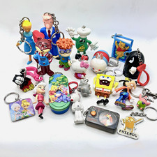 Vintage Pop Culture Character Keychain Lot 20pc Rugrats SpongeBob Winnie Pooh picture