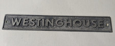 Vintage Metal Westinghouse Embossed Nameplate Logo Emblem Badge Decal Ornament picture