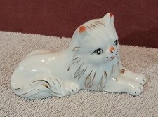 Vintage White Porcelain Kitty Cat Figurine 4.75