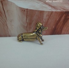 Vintage Brass Dachshund Figurine Vintage Mini Statue Dog Sculpture picture