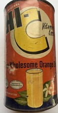 Vintage Hi-C Orange Drink Juice 1Qt 14Oz Advertising Tin Can 1951-1953 picture