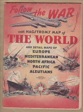 1940s Follow the War with Hagstrom's Map of the World WWII picture