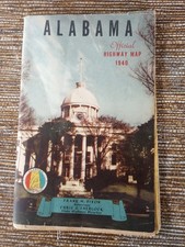 1940 Official Alabama Highway Large Foldout Map Wilson Printing Co picture
