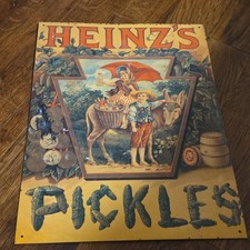 Vintage “HEINZ'S PICKLE’S” - Steel Metal Sign 1993 16” High X 12” Wide picture