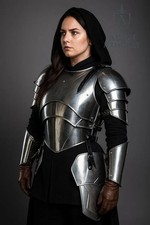 Medieval Lady Knight Polished Steel Queen Of The War Half Body Larp Armor Suit picture
