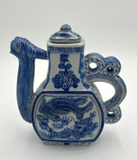 Chinese Blue And White Porcelain Dragon/Serpent Motif Teapot picture