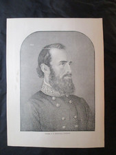 1898 Civil War Print - Confederate General Thomas Jonathan 