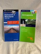 RAND McNALLY LOT OF 2 LAMINATED ANNAPOLIS EASY FINDER AND DELAWARE/MARYLAND picture