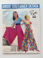 Vintage 1968 Vogue Couturier 2032 Pucci Culotte Jumpsuit Sz 12 B34 Uncut, LABEL picture