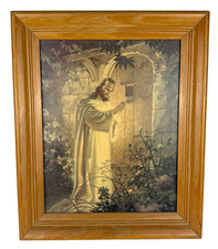 Jesus Picture Christ at the Heart’s Door Framed Large 11x14 Christian Decor 1942 picture