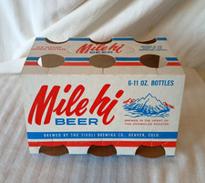 Vintage Mile-Hi Beer 6 Pack Cardboard Holder - NOS picture