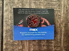 New Embossed Enamel Lapel Pin - HBO MAX HOUSE OF DRAGONS Targaryen Logo 1.25