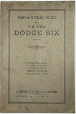 1936 INSTRUCTION BOOK FOR THE NEW DODGE SIX CHRYSLER D2 OWNER'S MANUAL 3RD ED picture
