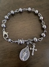Rosary Bracelet, Miraculous Stainless Steel Beads Rosary, Handmade picture