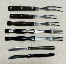 Cutco Serving Fork Lot 5 USA 1726 1030 37 Carving Roast BBQ And 2 Knives 1759 47 picture