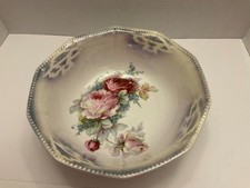 Austrian porcelain floral bowl made by Moritz Zdekauer (MZ Austria), picture