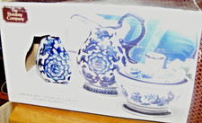 2-Piece Floral Ceramic Blue and White Sugar & Cream Set - The Bombay Company picture