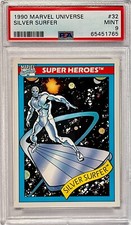 1990 Impel Marvel Universe #32 Silver Surfer Fantastic Four Rookie PSA MINT 9 picture