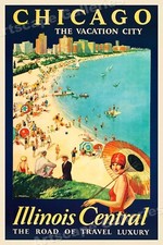 1929 Chicago the Vacation City Vintage Style Travel Poster - 24x36 picture