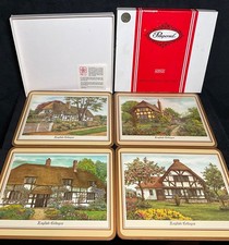 4x-VTG PIMPERNEL ACRYLIC PLACEMATS -ENGLISH COTTAGES -CELLUWARE LIMITED picture
