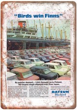 Vintage Datsun 1963-64 Auto Ad Reproduction Metal Sign A11427 picture