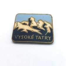 Vintage Vysoke Tatry High Tatras Mountains Slovakia Enamel Brooch Pin Europe picture