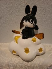 Blue Sky Halloween Miffy Bunny Witch Broom Tealight Ceramic Candle Holder picture