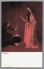 Antique Halloween Postcard Oracle Witch Cauldron Fortune Teller Mysticism Tuck picture