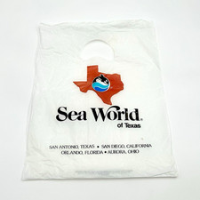 VTG 1990s Sea World of Texas Plastic Souvenir Bag San Antonio  picture