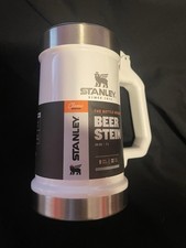 STANLEY Classic Beer Stein 24 oz Bottle Opener Flip Lid White SHIP FREE picture