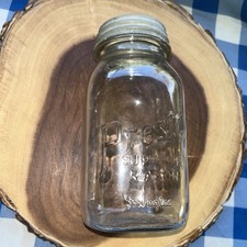 VTG Presto Supreme Quart Clear Mason Jar W/Ball Zinc Lid * picture