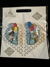 NIP Disney PIXAR Share One Keep One Pin Set Carl and Ellie NEW Balloons 2 pins picture