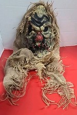Mask NWOT Clown Halloween  Zombie Creepy   Fun World  Burlap Covered Big 2006 picture