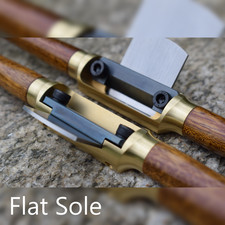 Handmade Brass Spokeshave - Flat Sole - O1 Tool Steel Blade - Sapele Handles picture