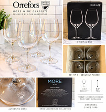 Orrefors MORE Wine Glasses Set of 4 Crystal Stemware Erika Lagerbielke New picture