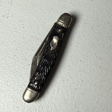 Vintage Imperial Providence R.I. 2 Blade Pocketknife Black Jigged Bone picture