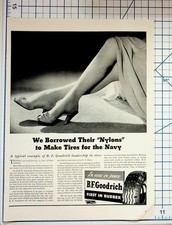 Vintage 1940s BFGoodrich Nylon Tires WWII War Effort Magazine Ad Ephemera picture