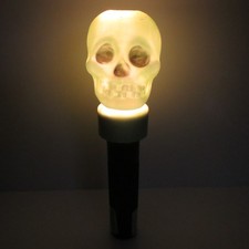 Vintage Yellow-Green BLINKY Skull Lite Halloween Blow Mold Flashlight picture