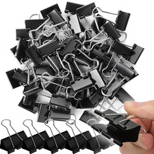20 pcs Black Metal Clamp Style Paper Clips - Assorted Shapes for Office Use picture