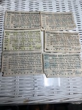 Vintage Pittsburgh Railways Company 1915  Six Tickets 10 Stops Numbered Punched picture