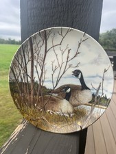 Vintage 1986 NESTING Wings Upon The Wind Canadian Geese Plate by Donald Pentz G3 picture