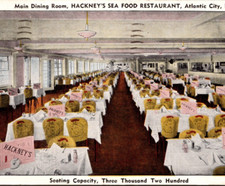Hackney's Seafood Restaurant SEATS 3200 Atlantic City 1952 Vintag Postcard 9675 picture