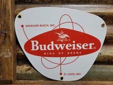 VINTAGE BUDWEISER PORCELAIN SIGN OLD BEER CAN ALCOHOL BUD LIGHT BEVERAGE BAR 12